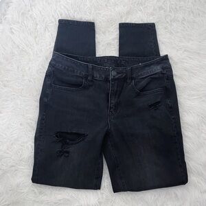 American Eagle Distressed Black Jegging Size 6